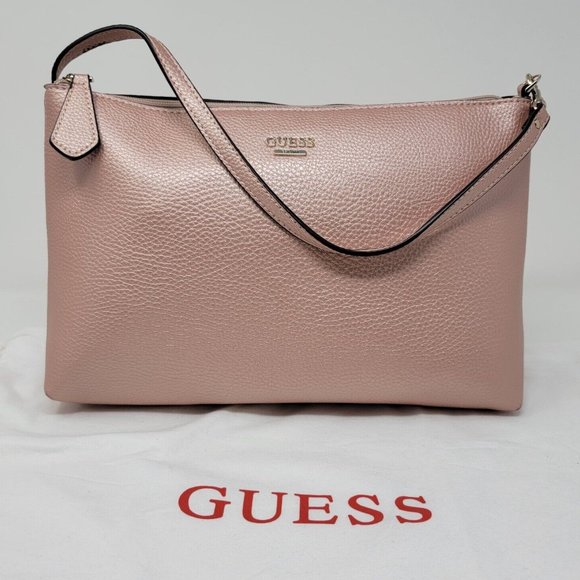 GUESS Bobbi Pink Snake Print Inside Out Reversible 3 in 1 Tote Handbag Set - Picture 10 of 14